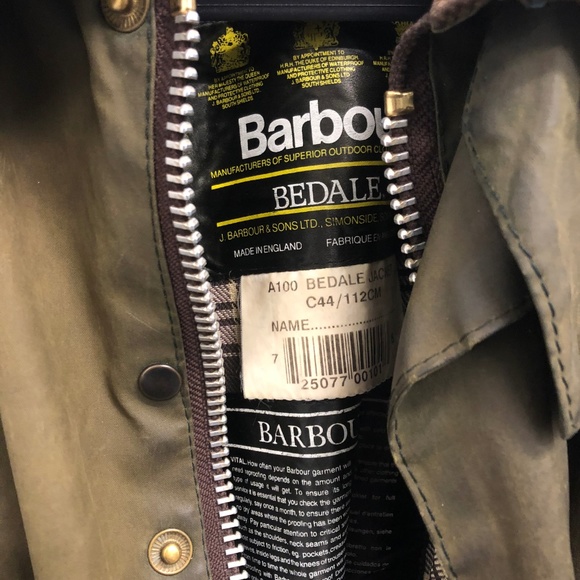 VINTAGE BARBOUR BEDALE A100 WAXED JACKET SIZE C44 - Picture 2 of 8